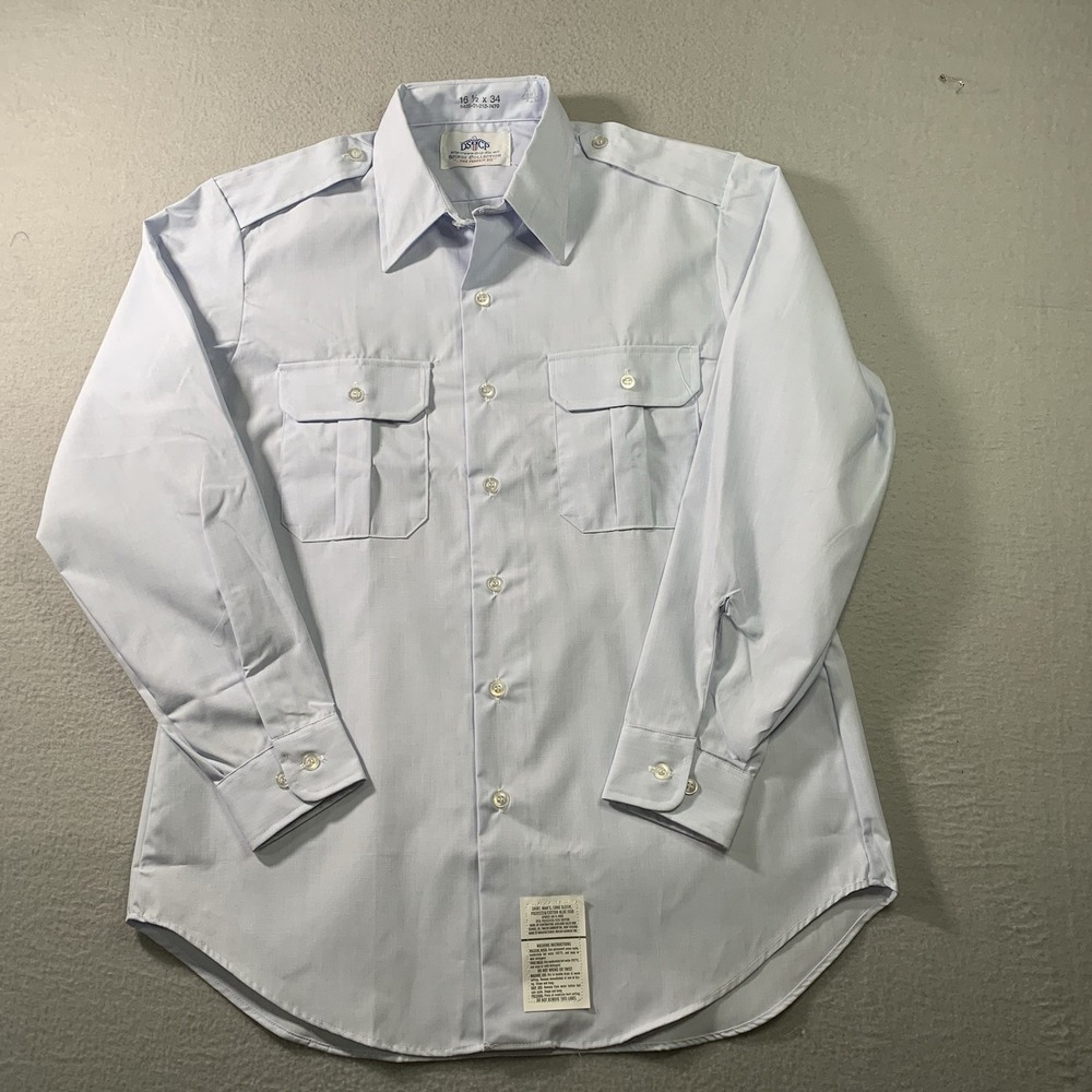 DSCP Wings Collection Blue Shirt Army Navy Military 16.5 x 34 Polyester Cotton
